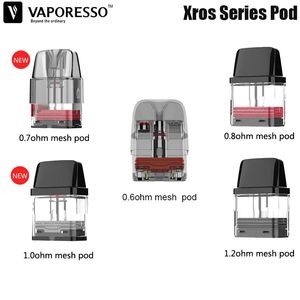 Cartucho Vaporesso XROS Pod 2ml/3ml Capacidade 0,8ohm/0,7ohm/1,0ohm/1,2ohm/0,6ohm para Xros 3 /Xros 3 Mini Kit Vaporizador Autêntico 4 unidades/pacote