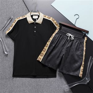 Designer homens tracksuits design de moda camiseta calças de treliça clássica 2 peça define camisas curtas shorts checkeredw11