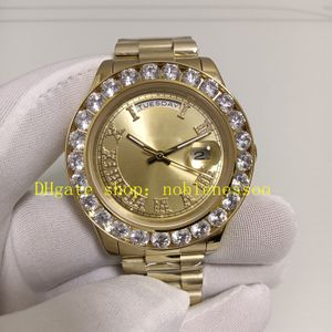 5 Style prawdziwe zdjęcie Diamond Watch Męski Diamentowy Diamentowy Ramka Niebieska zielona czarna rzymska tarcza 228238 Mechaniczna 18K żółta złota bransoletka Automatyczna męska zegarki