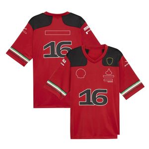 Motorcykelkläder F1 2023 Team Driver Football Shirt T-Shirt Forma 1 Racing Red V-Neck Summer Fans Casual Sports Jersey Uni Drop Deli Otsgq