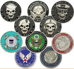 Arts and Crafts Silver colored skeleton Marine Corps Air Force commemorative coin