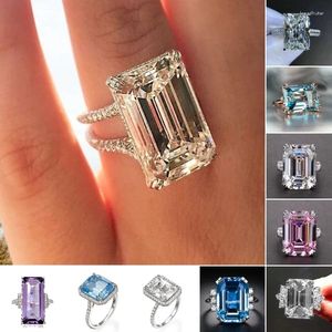 Cluster Ringe GZYZ Luxus Einfache Große Rechteck Zirkonia Für Frauen Hohe Qualität Mode Hochzeit Party Schmuck Valentinstag Geschenk