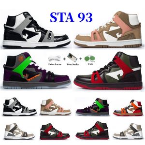 Mężczyźni kobiety Bapestas High Top Running Shoe Bape SK8 STA 93 Platforma sportowa Sneakers Black Lpink Green Halloween Oliver Brown Sports Treners