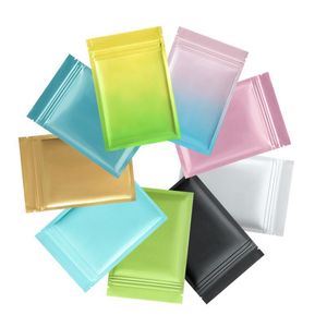 Saco de armazenamento colorido folha de alumínio zip lock plana resealable comida carne café em pó lanche natal casamento açúcar nozes presentes calor selagem pa rqjp