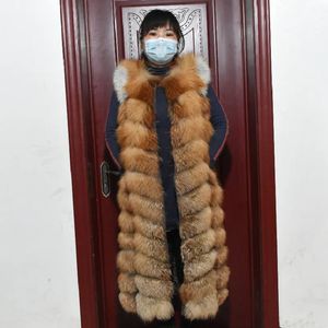Women's Fur Faux Winter Red Fox Vest Female Real Extended Long Women Waistcoat Natural 231107