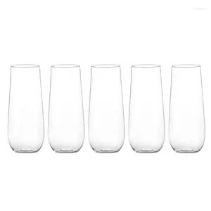 Vinglas på 5st plast Champagne Cup Cocktail Clear Goblet Cups Dryck Drinking Flute Bar Martini Stemless Globlet Red Toasting