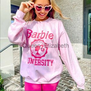 Kvinnors hoodies tröjor Ny ankomst American Vintage California Fashion Women grafiska tröjor Långärmad bomull Löst Pullover Pink Chic Jumpers J231107