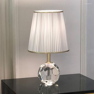 Table Lamps Modern LED Crystal Lamp Bedroom Bedside Study Room Living Dining Glass Desk Home Decor Light Fixtures
