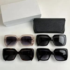 Okulary przeciwsłoneczne Fashion Square for Women 2023 Czarne Wysokiej jakości projektant Uv400 Sun Blind