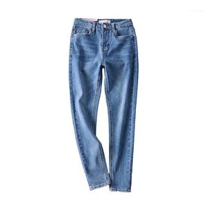 Calça feminina jeans casual calça de jeans de jeans de jeans alta elasticidade da cintura1