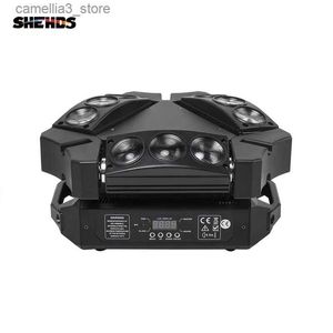 Movendo a cabeça luzes nova chegada mini led 9x10w led aranha luz rgbw 16/48ch dmx luzes de palco dj led aranha movendo a cabeça feixe luz q231107