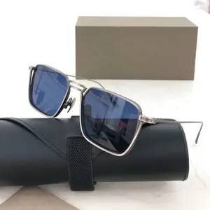 Óculos de sol autênticos Lindstrum DTX125 elegante lentes azuis homens mulheres óculos de sol luxo de alta qualidade liga quadro clássico masculino casal óculos