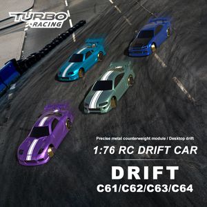 RC Robot Turbo Racing 1 76 Mini Carro de Controle Remoto C61 C62 C63 Atualização Drift 230406