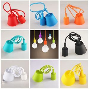 Colorful Pendant Lamp Silicone E27 Art Pendant Lights For Modern Bar Restaurant Bedrooms Shopping Mall