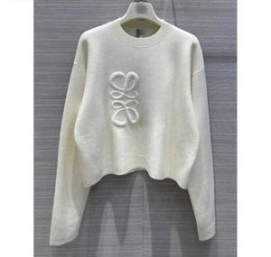 Kobiety swetry kobiety projektantka Women Sweter Sweter Zimowe swetra kaszmirowa załoga szyja biała moda l6