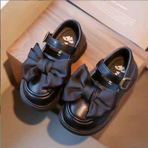 Kids Shoes Simple Bow Round-toe New Soft Breatheable Loafers Cute Children Shoes Britain Style Casual Shoes Non-slip Flat