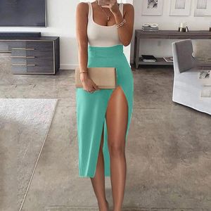 Casual Dresses Women Fashion Inside Sexy Solid Color Irregular Skirt Sleeveless Slim Gold Plus Size Mother Of The Bride