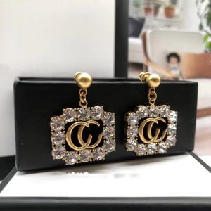 مصمم الحلق خطاب مزدوج G Logo Brand Suit Luxury Women Fashion Fashion المجوهرات المعدنية Ggity Crystal Pearl Opring Cjeweler Gift Jhhkg