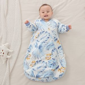 Sacchi a pelo Baby maniche staccabili pigiama per bambini invernale spesso anti kick pigiama per bambini caldo pigiama per bambini stampato dinosauro 230407