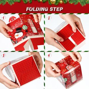 Christmas Decorations 3D Gift Boxes Cookie Treat Box Favors Tree Decoration Goody For Candy Kids Party Sweaters Drop Delivery Otfkv