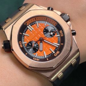 Mens Watch Quartz Movement Watches 42mm lysande armbandsur Sapphire Men handled tittar på vattentät gummiband design montre de luxe
