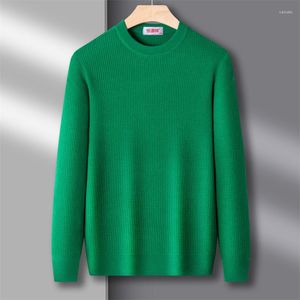 Men's Sweaters High End Brand Men's Round Neck Knitting Sweater Pullover Solid Color Three-dimensional Autumn And Winter Waffle Knitwear