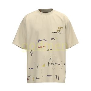 Erkek tasarımcı tişörtlü kadın el boyaması grafiti baskı gömlek çiftleri giyim sokak şort kol kıyafetleri s-x