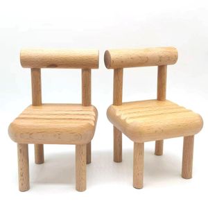 Party Favor Beech Mobilephone Base Solid Wood Stool Mobiltelefon Bracket Mini Small Chair Desktop Decoration Lazybracket Dhuci