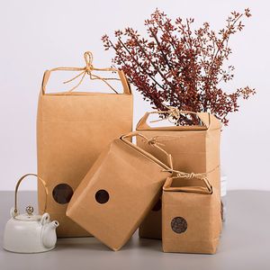 Rice paper bag Tea packaging cardboard paper Pouch weddings kraft paper box Food Storage Standing Packing Bags