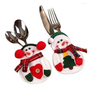 Рождественские украшения и декоративные снеговики сумки для столовых приборов домашние подарочные обеденные столы