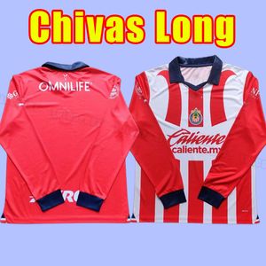 Lång ärm 2023 2024 Guadalajara Soccer Jerseys Chivas Regal Alvarado I.Brizuela C.Calderon A.Zaldivar A.Vega 23 24 Fotbollsskjorta hem