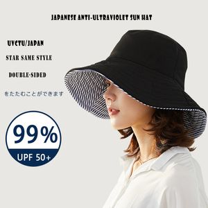 Szerokie brzegowe czapki wiadro K174 Dwuściaste Panama Women S Sombrero Summer Anti UV Sun Visor Protection 230407