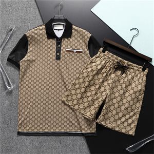 Designer masculino fatos de treino design de moda camiseta calças de treliça clássica 2 peça define camisas curtas shorts checkeredw06