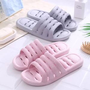 Bathroom slippers bathroom water leakage home decor for men and women hollowed out anti slip thick soles indoor couples plastic summer slippers