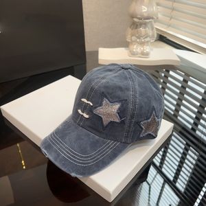 Projektowne czapki piłki jeansowe pięciopunktowa gwiazda dla kobiet mody swobodne luksusowe czapki baseballowe regulowane czapki