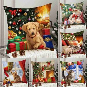Christmas Decorations Christmas Cushion Cover Merry Christmas Decorations For Home 2023 Navidad Santa Claus case Ornament Happy New Year Gift R231107