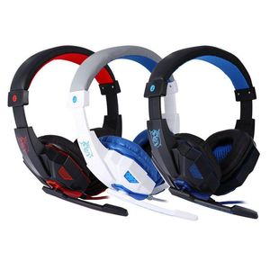 Freeshipping Stereo Gaming Headphone with Microphone Wired Headsets with LED Light Voice Control Noise Cancelling Headphone Iskgv