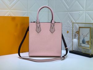 2024 Elegante borsa tote rosa cipria - Finitura in pelle con cinturino marrone a contrasto, hardware argento e interni spaziosi per uno stile professionale moderno 58659