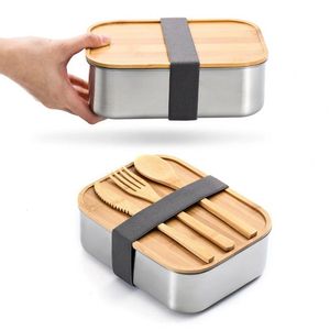 Bento kutuları bento kutusu ile bambu kapağı açık piknik gıda saklama kutusu tereyağı kutusu restoranlar için tereyağı kutusu bento öğle yemeği kutusu 230407