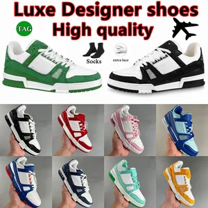 Luxe designer schoenen schoenen Flat Casual Shoesmen Causal Shoes Fashion Woman Leather Up Platform Sole Sneakers White Black Heren Dames Luxe Velvet Suede 36-45