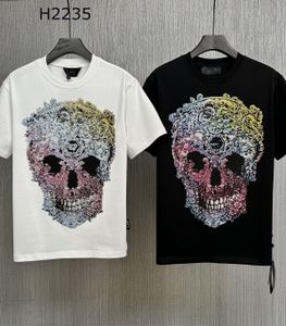 23SS Nuova maglietta a dimensioni di dimensioni europee American Fashion Uomini Tanda Skull Polo PP PP Tshirt RACCHI ROULCHI RACCODICI P2235 Filipplies Pleins AC2N