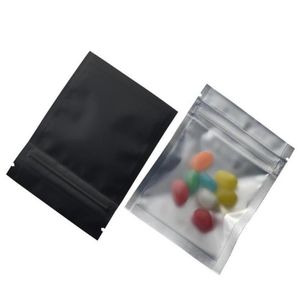 100pcs/lot 75x10cm Matte Black / Clear Front Zipper Bags Resealable Zip Lock Aluminum Foil Plastic Bag Food Grocery Packing Mylar Foil Dhcc