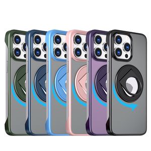 iPhone 15 14 Pro Max Magnetic Phone Case لـ Apple 13 12 Samsung Galaxy S24 S23 S22 Kickstand Matte Corner Corner Corner Coque Coque Cover Cover Cover