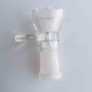 Thick Round Glass Bowl Smoking Tools Accessories Herb Dry Oil Burners With Handle 14mm female For Hookahs Bongs Bubbler