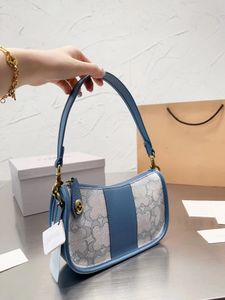 Luxury designer bag New temperament leather canvas stitching clutch Fashion design single shoulder bag women's crossbody bag