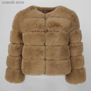 Женский меховой мех 2023 Новый роскошный бренд зимняя куртка Женская изделия из искусственного меха Элегантное густое тепло