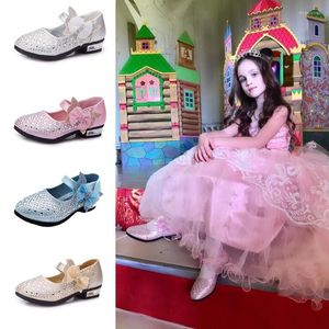 Flat Shoes Pu Leather For Children Girls Dress Princess Anti Slip Kids Dance Sneakers Genuine Chilren School