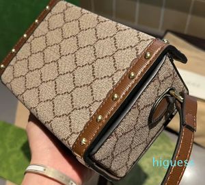 2023 new Luxury Designer Classic Trunk Canvas Vintage Crossbody Bag Italy Brand New Women Box Retro Shoulder Bag Card Holder High Quality Famous Double Letter Ladies