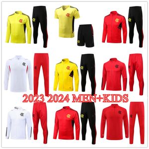 2023 2024New Flamengo Tracksuits Training Suit Wear Kit Suit 23 24 Flamengo Soccer Jerseys Half Zip Tracksuit Football Men and Kids Suit Chandal Futbol Sportwea