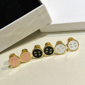 Lovely Earring Luxury Designer Jewelry Button Enamel Stud Earrings Gold Letter Mini Hoops Earings For Women Mens Aretes 925 Silver Studs